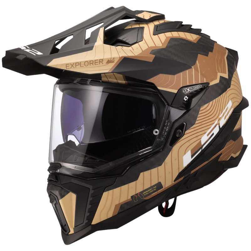 Enduro motorhelm LS2 MX701 Explorer C Trick bruin-zand