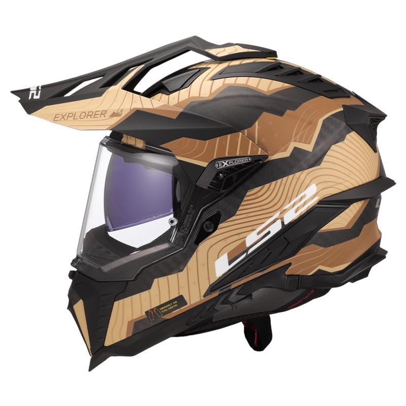 Enduro motorhelm LS2 MX701 Explorer C Trick bruin-zand