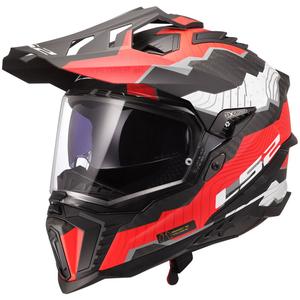 Enduro motorhelm LS2 MX701 Explorer C Trick wit-rood