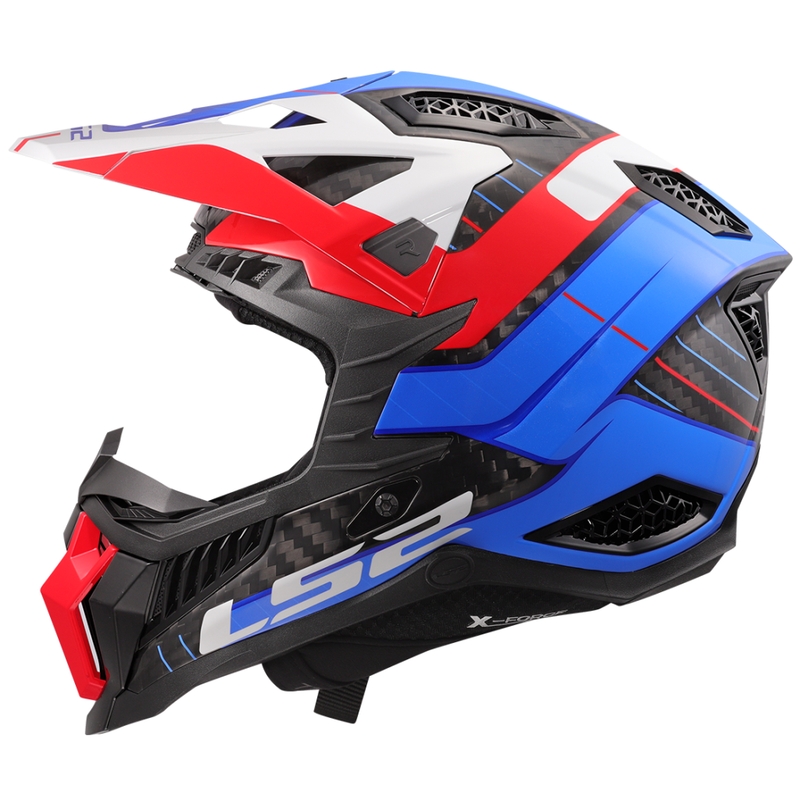 Motorcrosshelm LS2 MX703 X-Force Galuo wit-rood-blauw