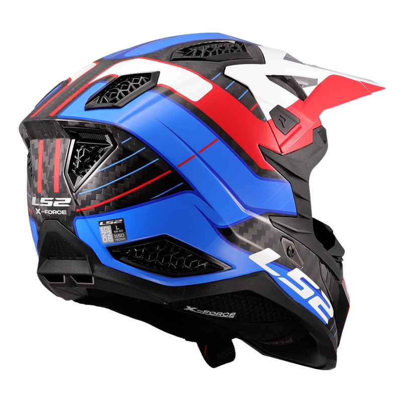 Motorcrosshelm LS2 MX703 X-Force Galuo wit-rood-blauw