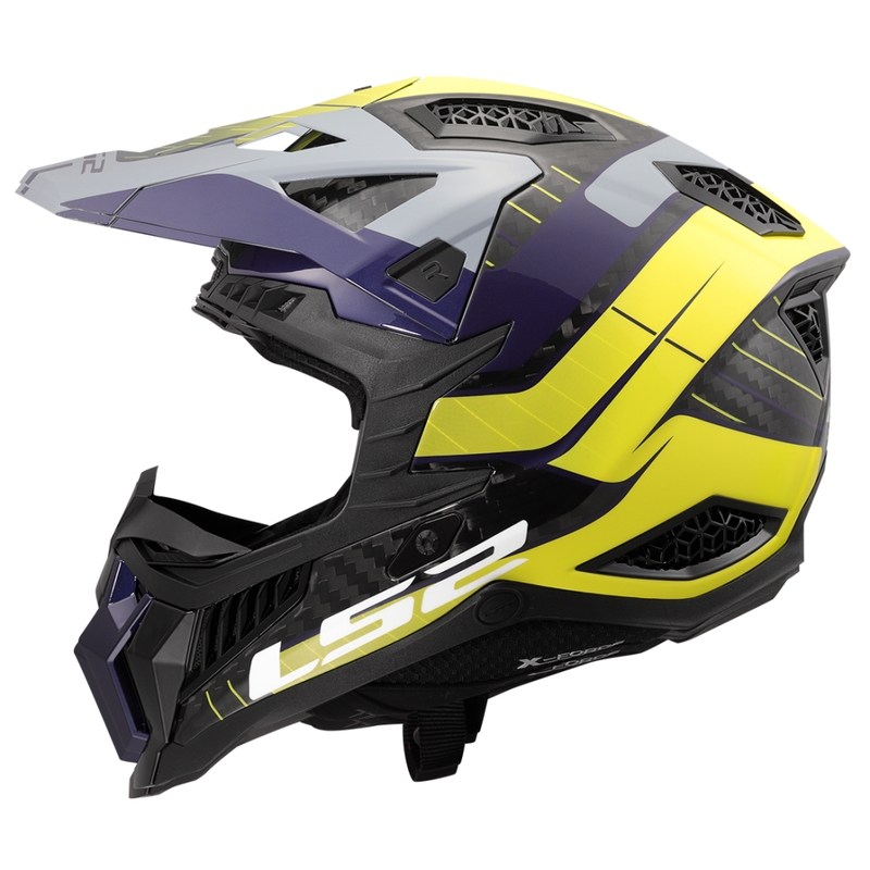 Motorcrosshelm LS2 MX703 X-Force Galuo grijs-fluo geel