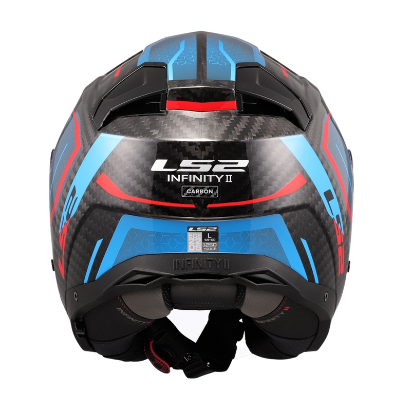 Open motorhelm LS2 OF603 Infinity II C Urus blauw-rood