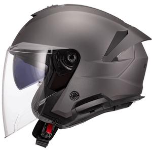 Open motorhelm LS2 OF618 Verso II Massief mat titanium