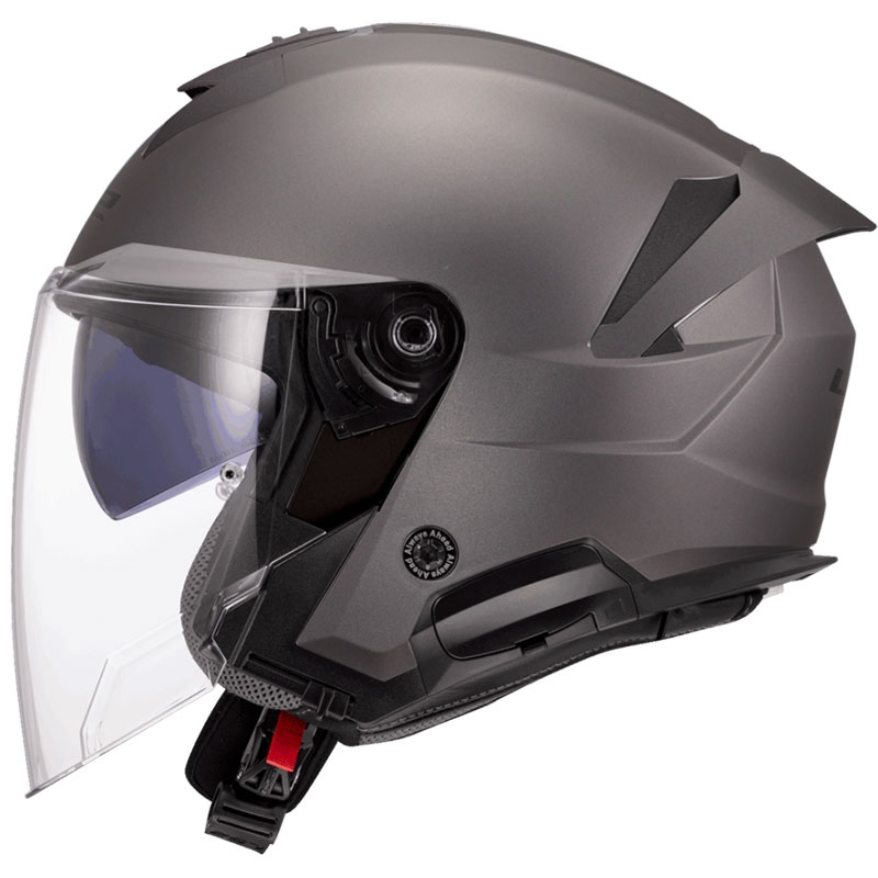 Open motorhelm LS2 OF618 Verso II Massief mat titanium