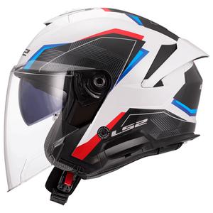 Open motorhelm LS2 OF618 Verso II Air wit-blauw-rood