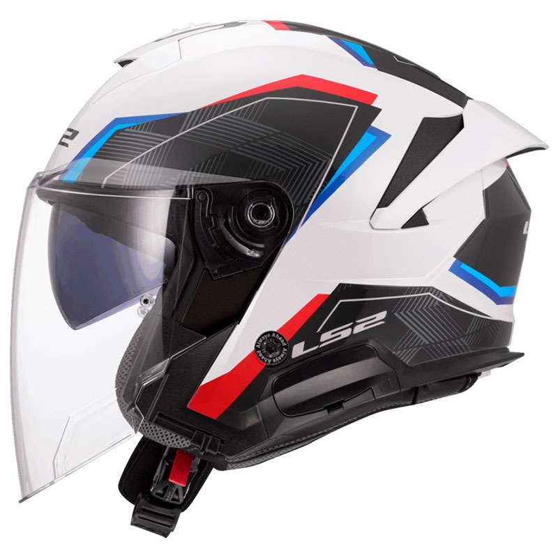 Open motorhelm LS2 OF618 Verso II Air wit-blauw-rood