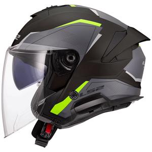 Open motorhelm LS2 OF618 Verso II Air zwart-fluo geel