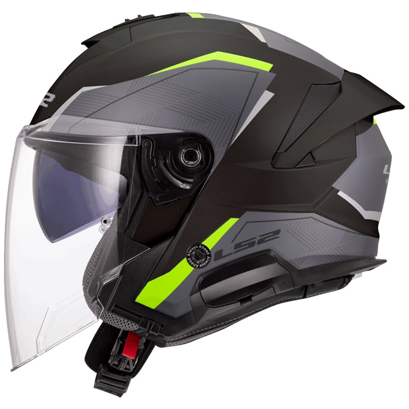 Open motorhelm LS2 OF618 Verso II Air zwart-fluo geel