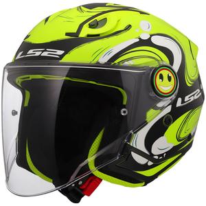 Kinder open motorhelm LS2 OF622 Funny II Glup fluo geel