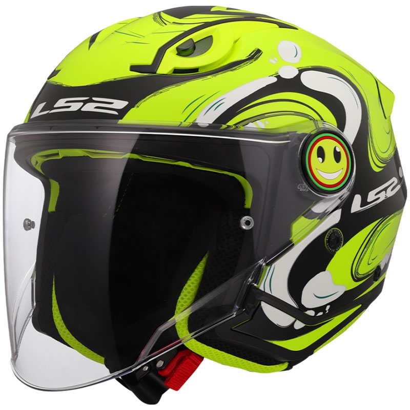 Kinder open motorhelm LS2 OF622 Funny II Glup fluo geel