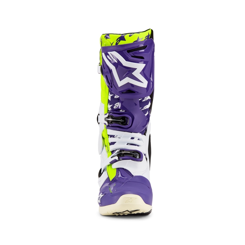 Alpinestars TECH 10 limited edition Dirt Studios paars-wit-geel motorlaarzen