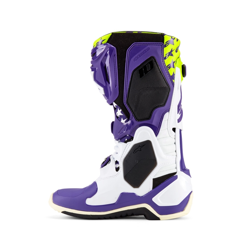 Alpinestars TECH 10 limited edition Dirt Studios paars-wit-geel motorlaarzen