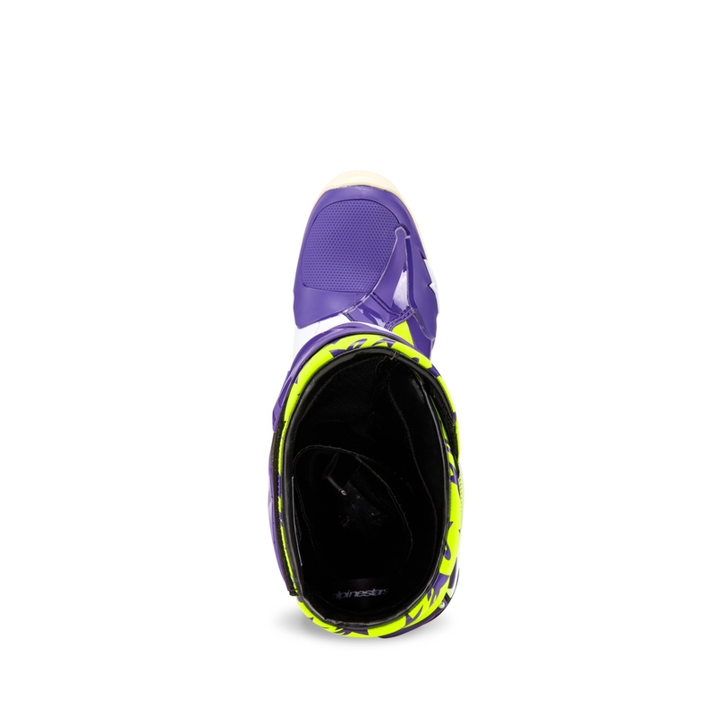 Alpinestars TECH 10 limited edition Dirt Studios paars-wit-geel motorlaarzen