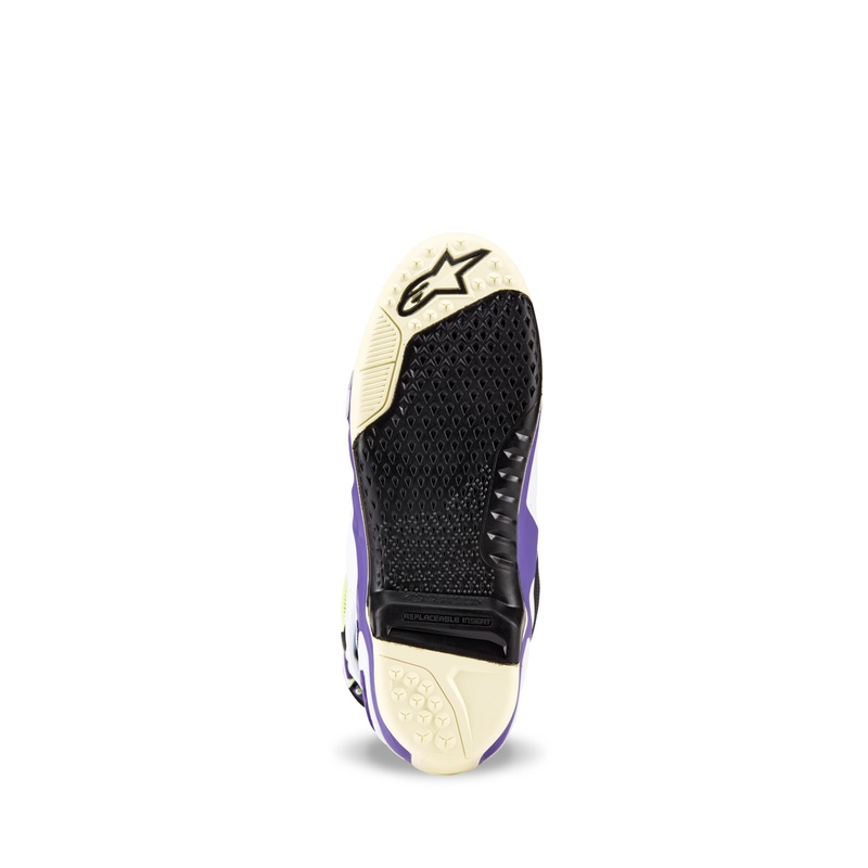 Alpinestars TECH 10 limited edition Dirt Studios paars-wit-geel motorlaarzen
