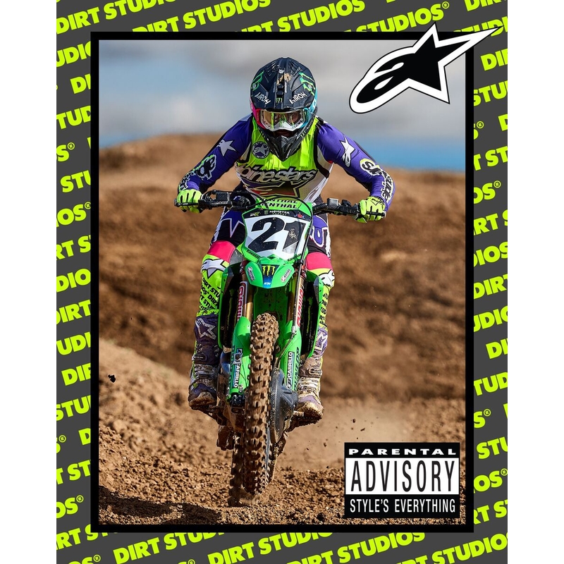 Alpinestars Supertech SX limited edition Dirt Studios wit-paars-roze-fluo geel motorcross shirt