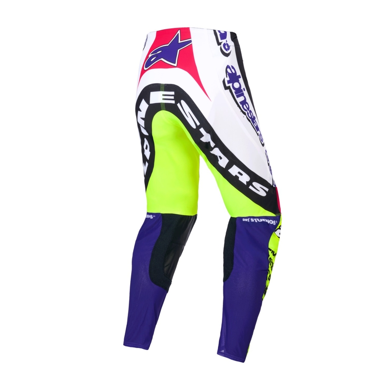 Alpinestars Supertech Limited Edition Dirt Studios Motorcrossbroek wit-paars-roze-fluogeel