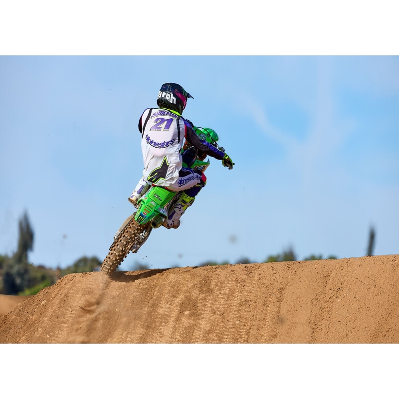 Alpinestars Supertech Limited Edition Dirt Studios Motorcrossbroek wit-paars-roze-fluogeel