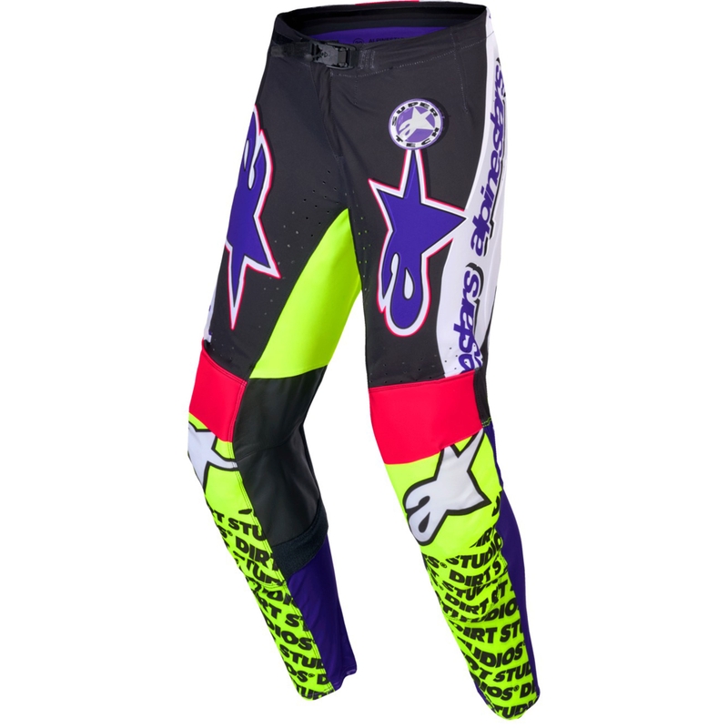 Alpinestars Supertech Limited Edition Dirt Studios Motorcrossbroek wit-paars-roze-fluogeel