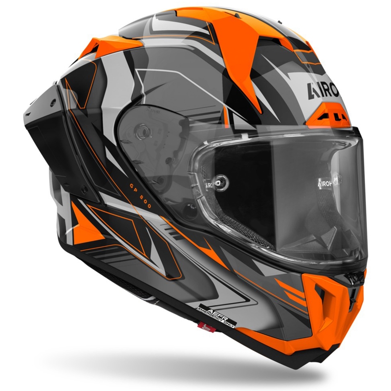 Integraal motorhelm Airoh GP800 Must oranje