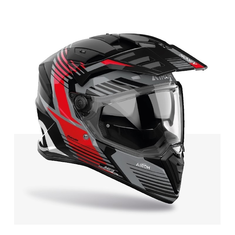 Enduro motorhelm Airoh Bandit Pittig rood
