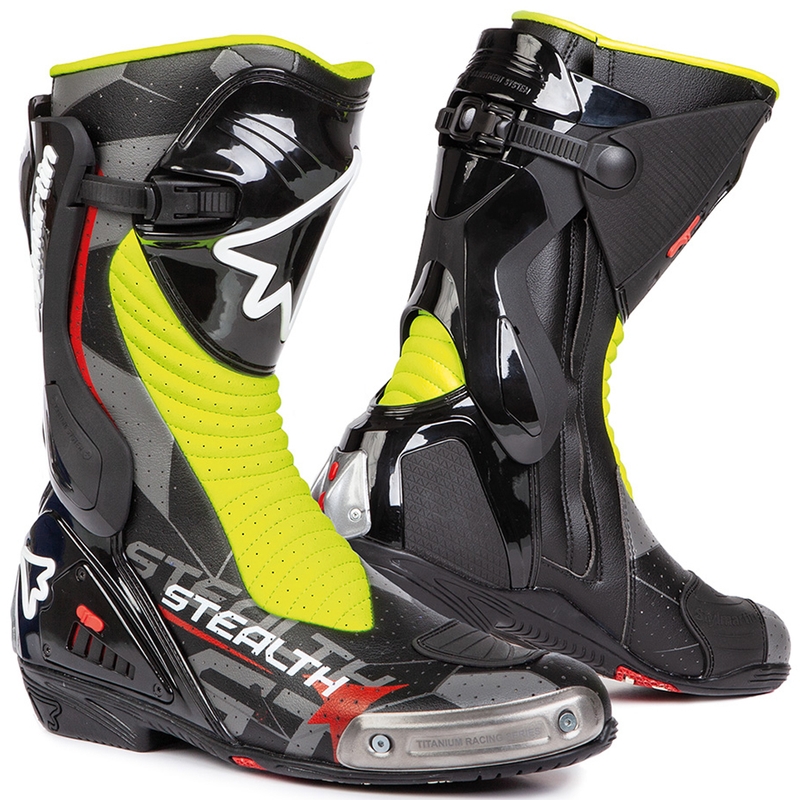 Stylmartin Stealth Evo Air zwart-fluo gele motorlaarzen