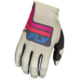 Motorcross handschoenen FLY Racing Lite grijs-roze-blauw