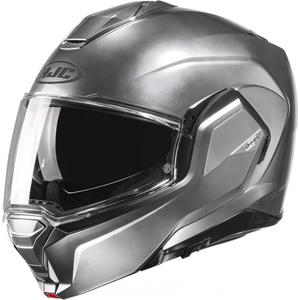 HJC i100 massief zilver opvouwbare motorhelm