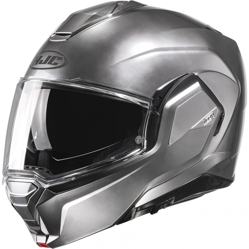 HJC i100 massief zilver opvouwbare motorhelm