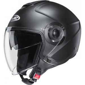 HJC i40N Solid semi-vlakke zwarte motorhelm met open vizier
