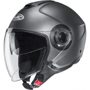 HJC i40N Solid semi plat titanium motorhelm met open voorzijde