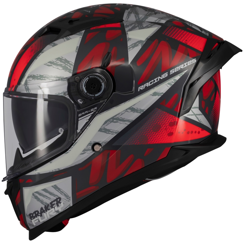 MT Braker SV Fury integraal motorhelm zwart-grijs-rood