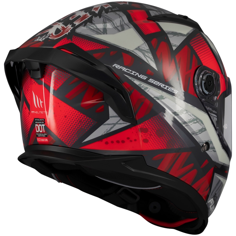 MT Braker SV Fury integraal motorhelm zwart-grijs-rood