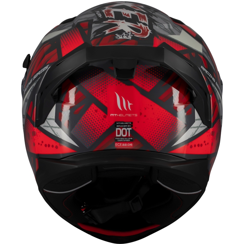 MT Braker SV Fury integraal motorhelm zwart-grijs-rood