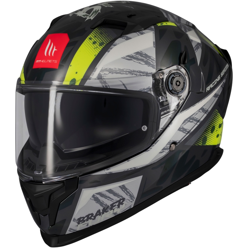 MT Braker SV Fury grijs-fluo geel integraal motorhelm