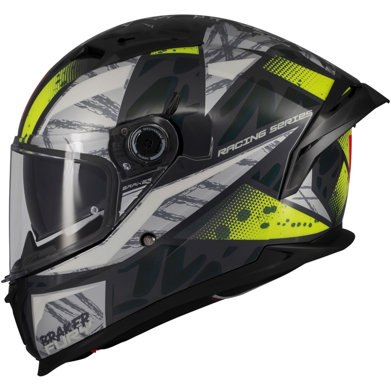 MT Braker SV Fury grijs-fluo geel integraal motorhelm