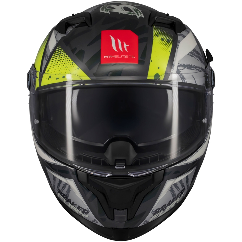 MT Braker SV Fury grijs-fluo geel integraal motorhelm