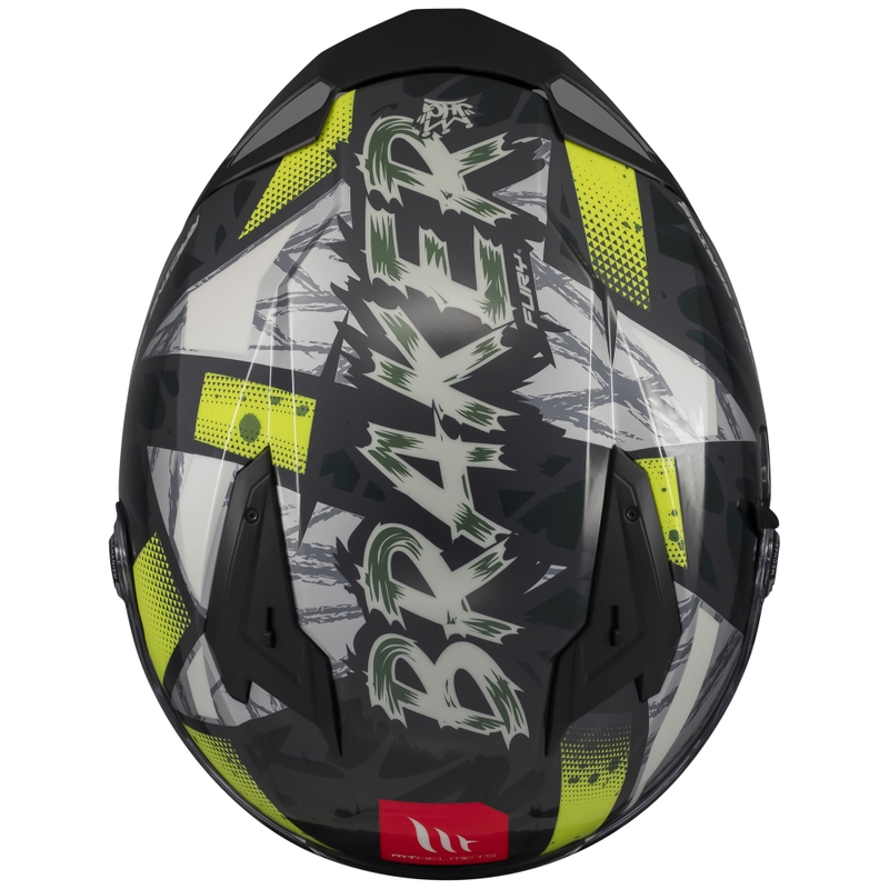 MT Braker SV Fury grijs-fluo geel integraal motorhelm