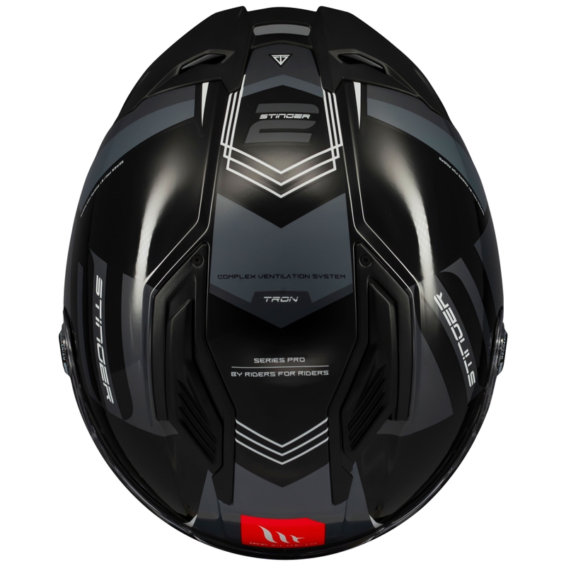 MT Stinger 2 Tron integraal motorhelm zwart-grijs