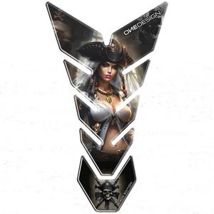 Brandstoftankdeksel Print Zwart - Lady Pirate