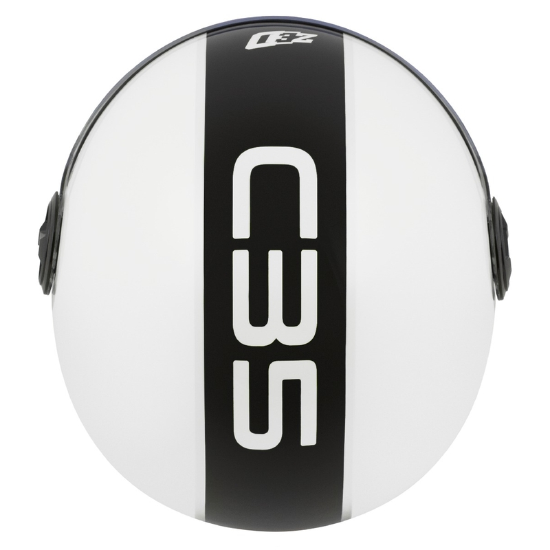 Open helm ZED C35 wit-zwart