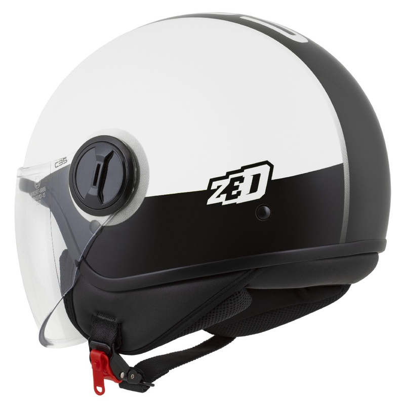 Open helm ZED C35 wit-zwart