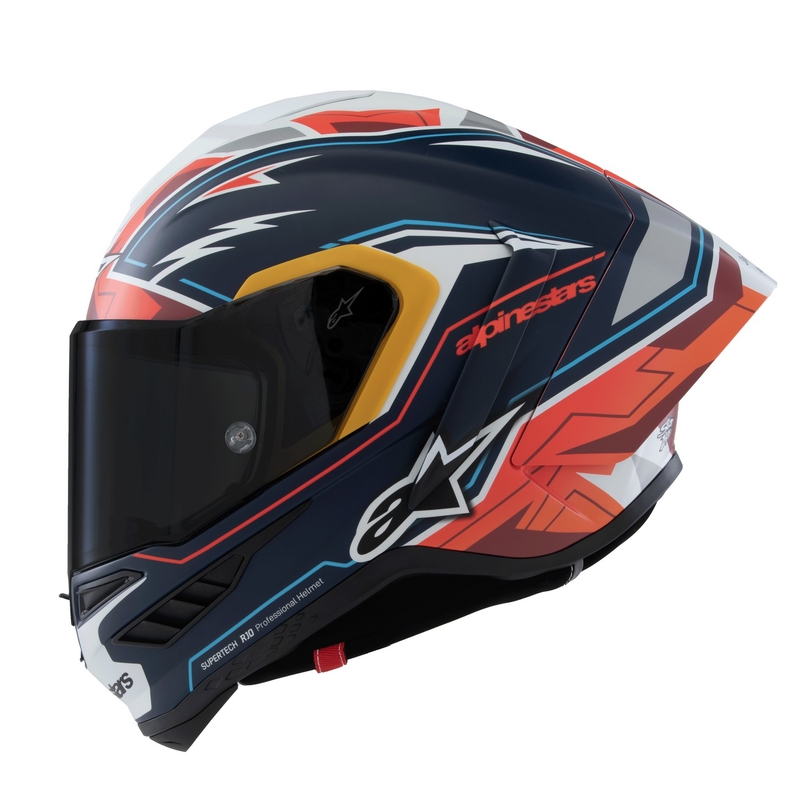 Alpinestars Supertech R-10 limited edition integraalhelm Pedro Acosta mat blauw-rood-wit