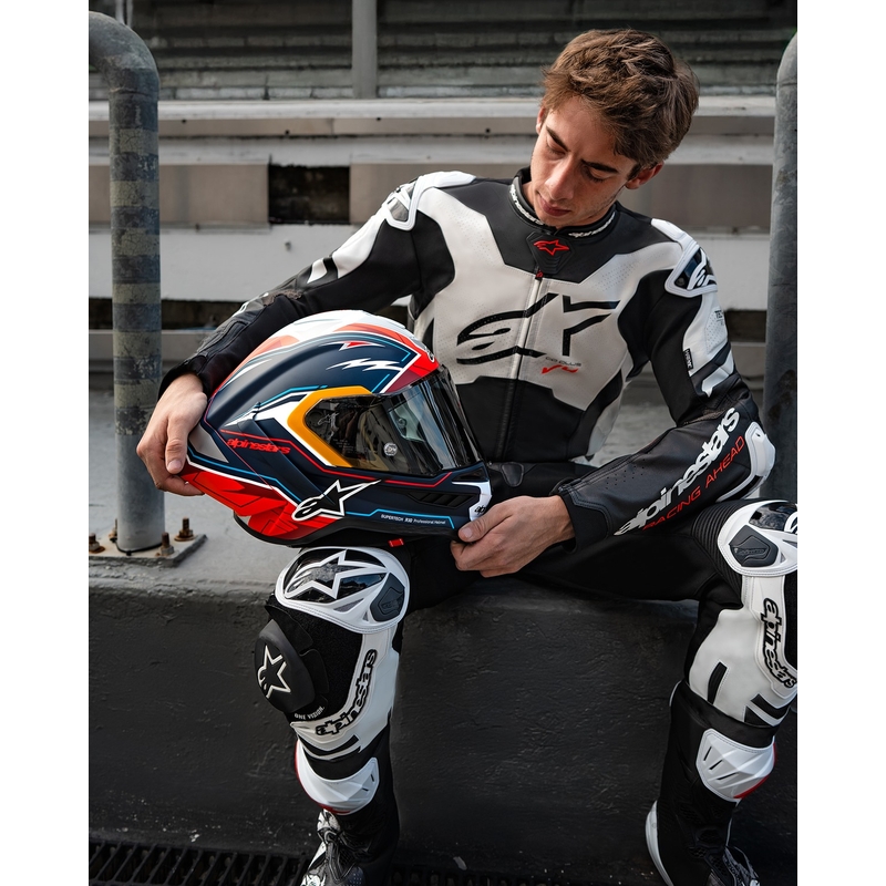 Alpinestars Supertech R-10 limited edition integraalhelm Pedro Acosta mat blauw-rood-wit