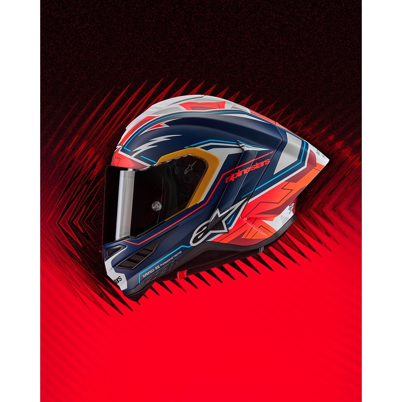 Alpinestars Supertech R-10 limited edition integraalhelm Pedro Acosta mat blauw-rood-wit