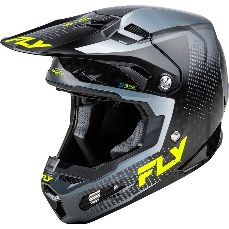 Motorcrosshelm FLY Racing Formula S Carbon grijs-fluo geel