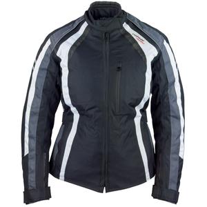 Damesfietsjack Roleff Venedig zwart-grijs-wit