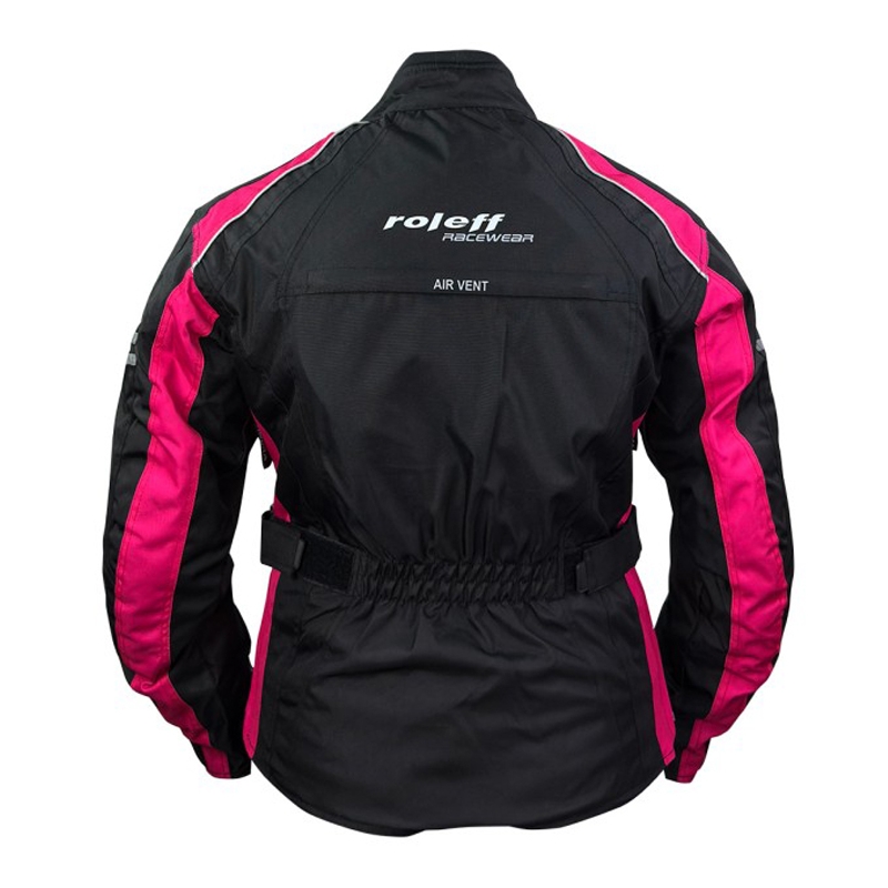 Roleff Venedig zwart met roze motorjack voor dames
