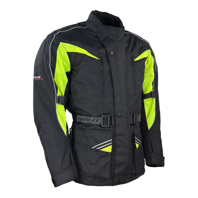 Motorjas Roleff Kodra zwart-fluogeel