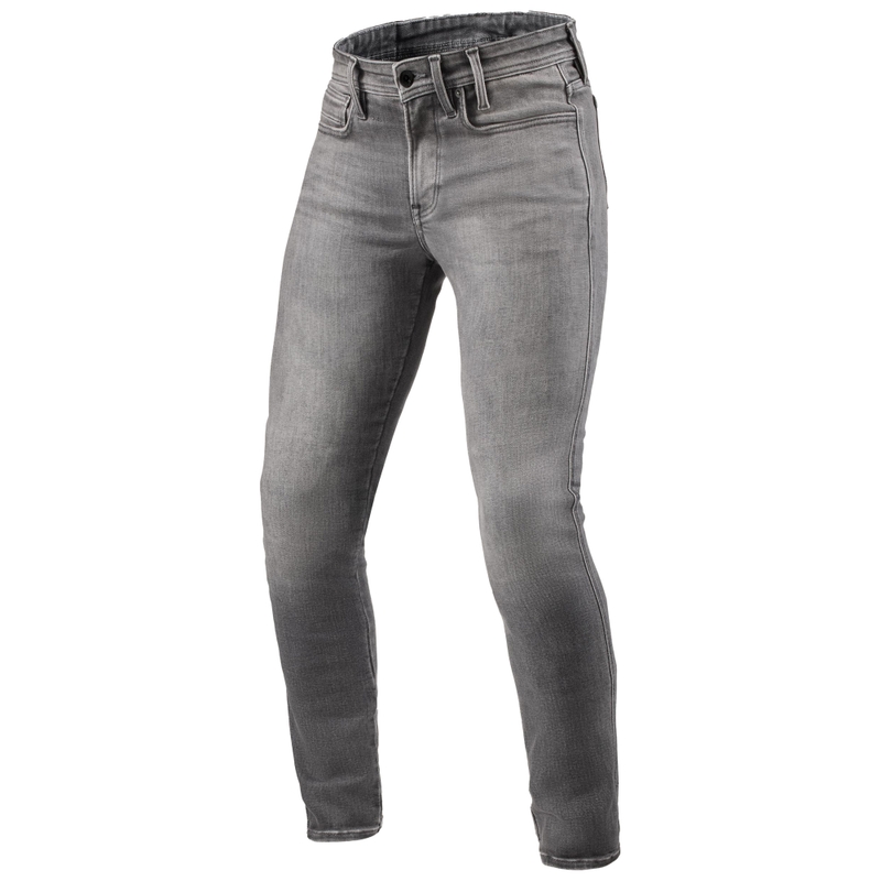 Revit Piston 3 Skinny Cropped Motorcycle Jeans Grijs